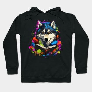 Alaskan Husky Reads Book Hoodie